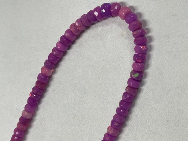 Purple Ethiopian Opal Rondelle Faceted