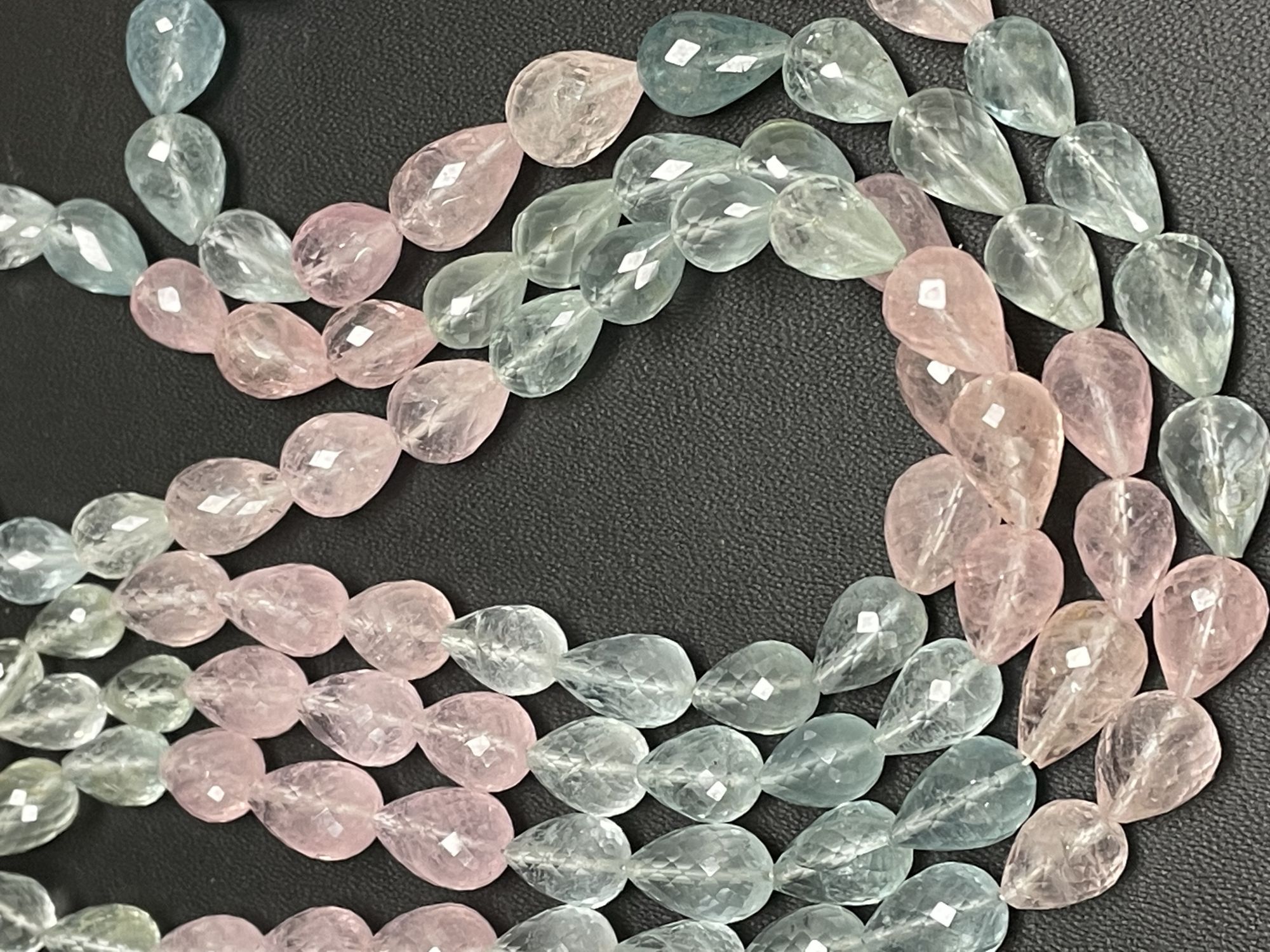 Multi Aquamarine Straight Drill Drop Faceted