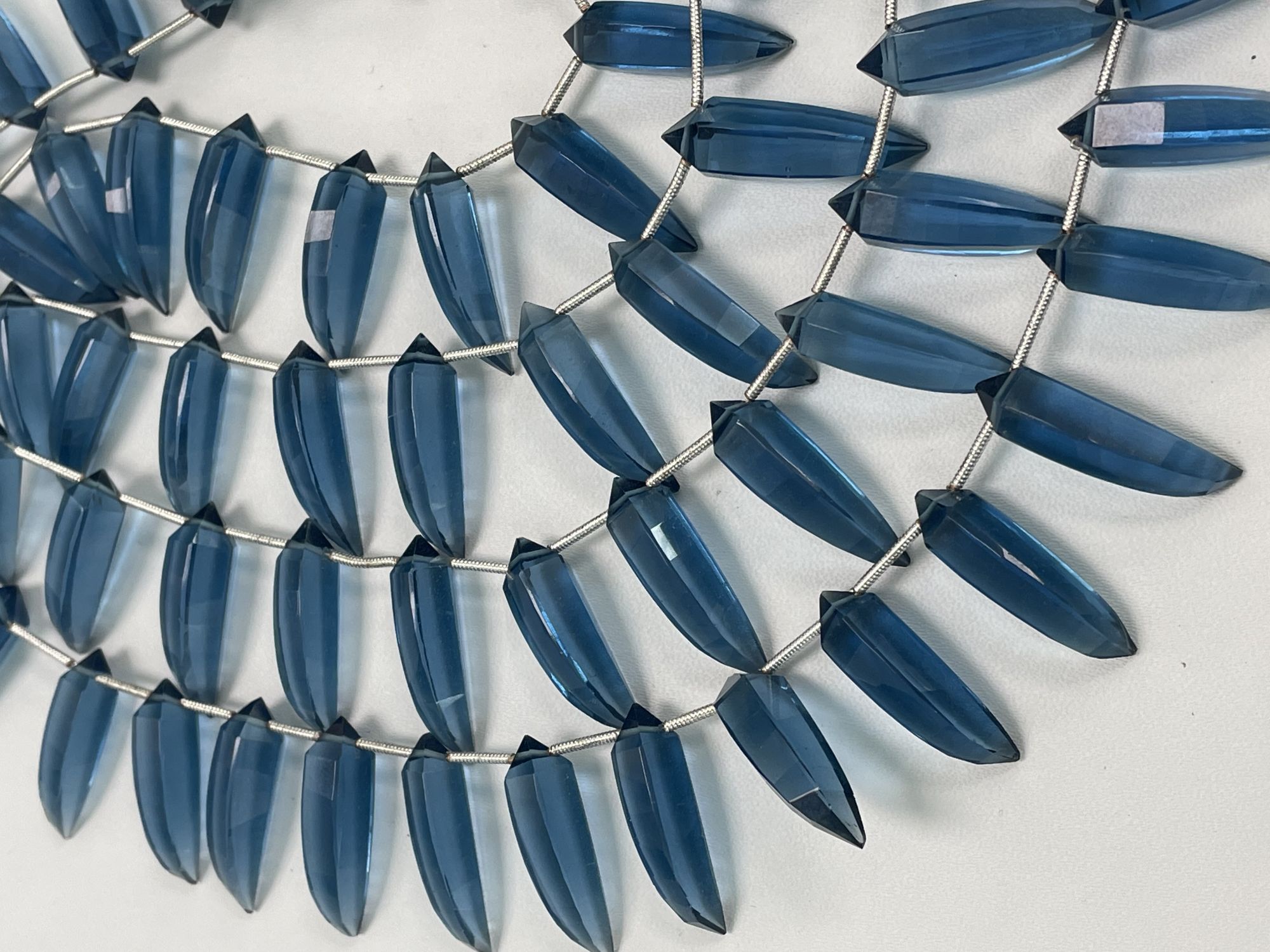 Deep Blue Hydro Quartz Okra Faceted