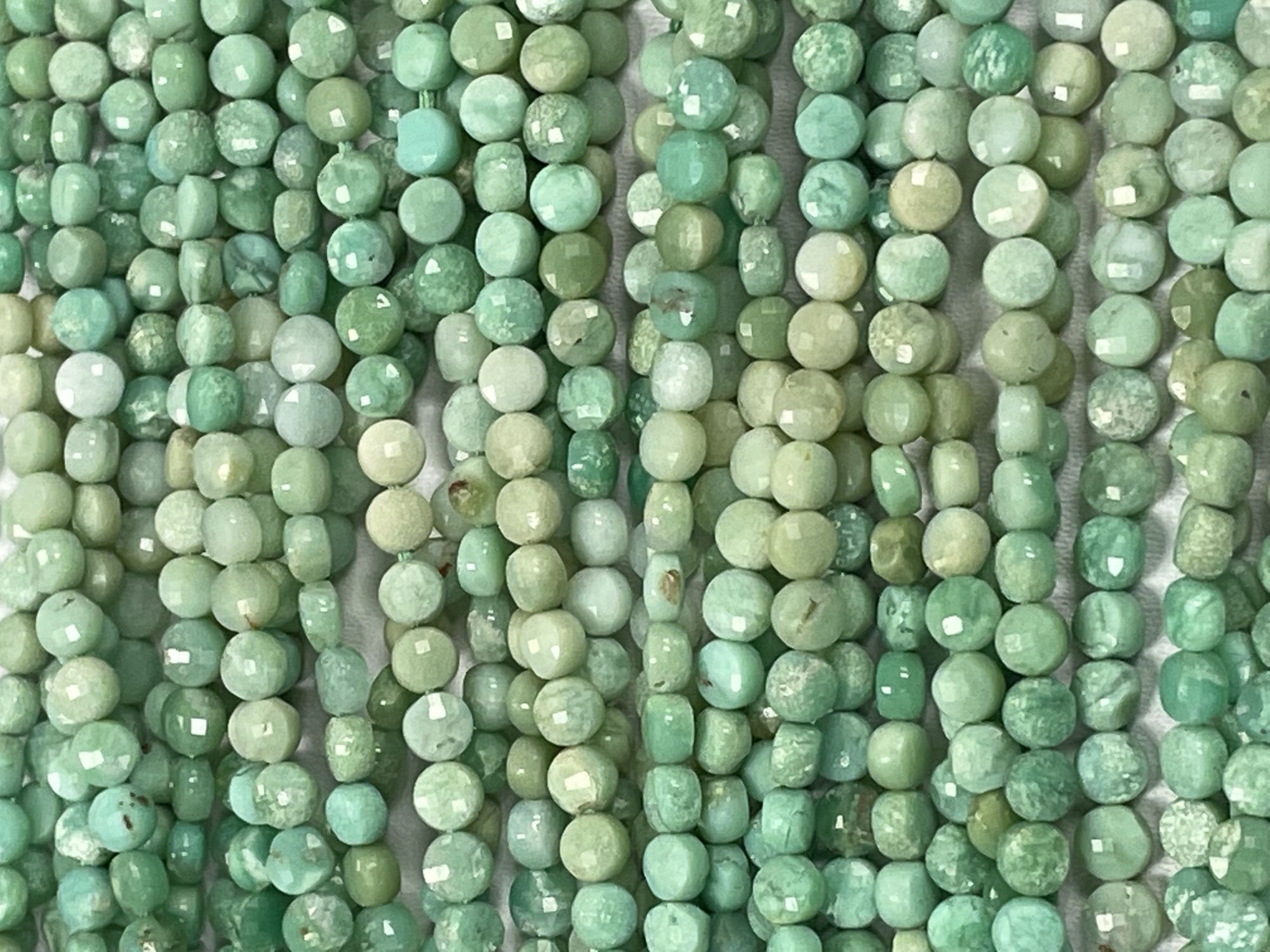 Shaded Chrysoprase Coin Faceted