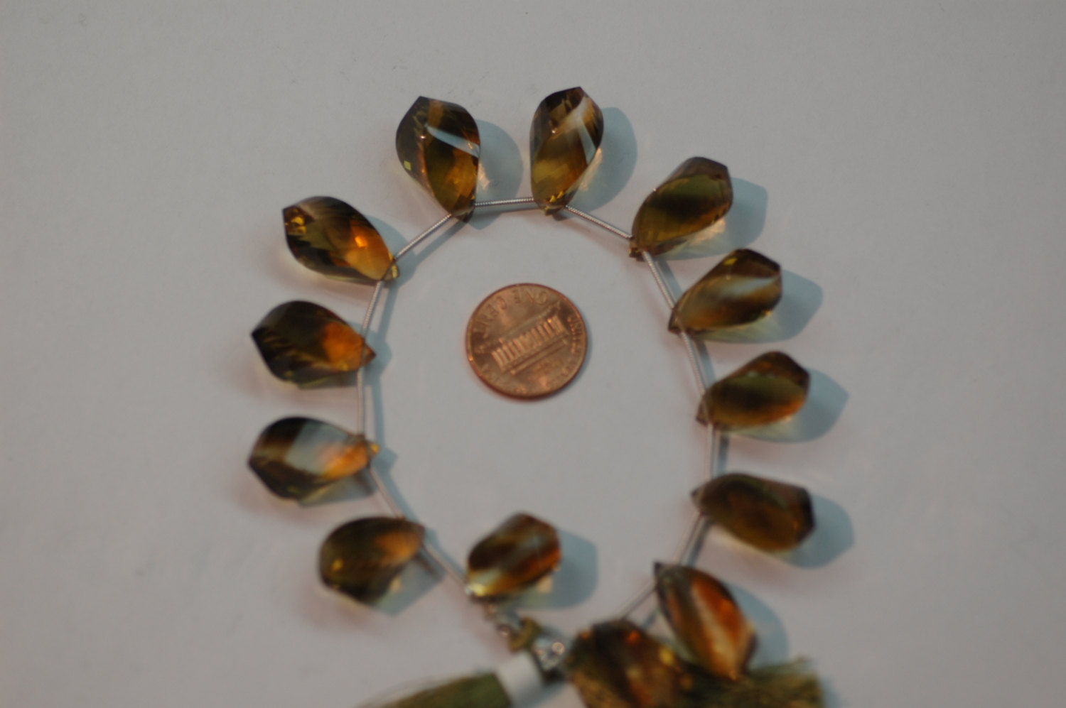 Bio-Lemon Hydro Quartz Twisted Drops Faceted