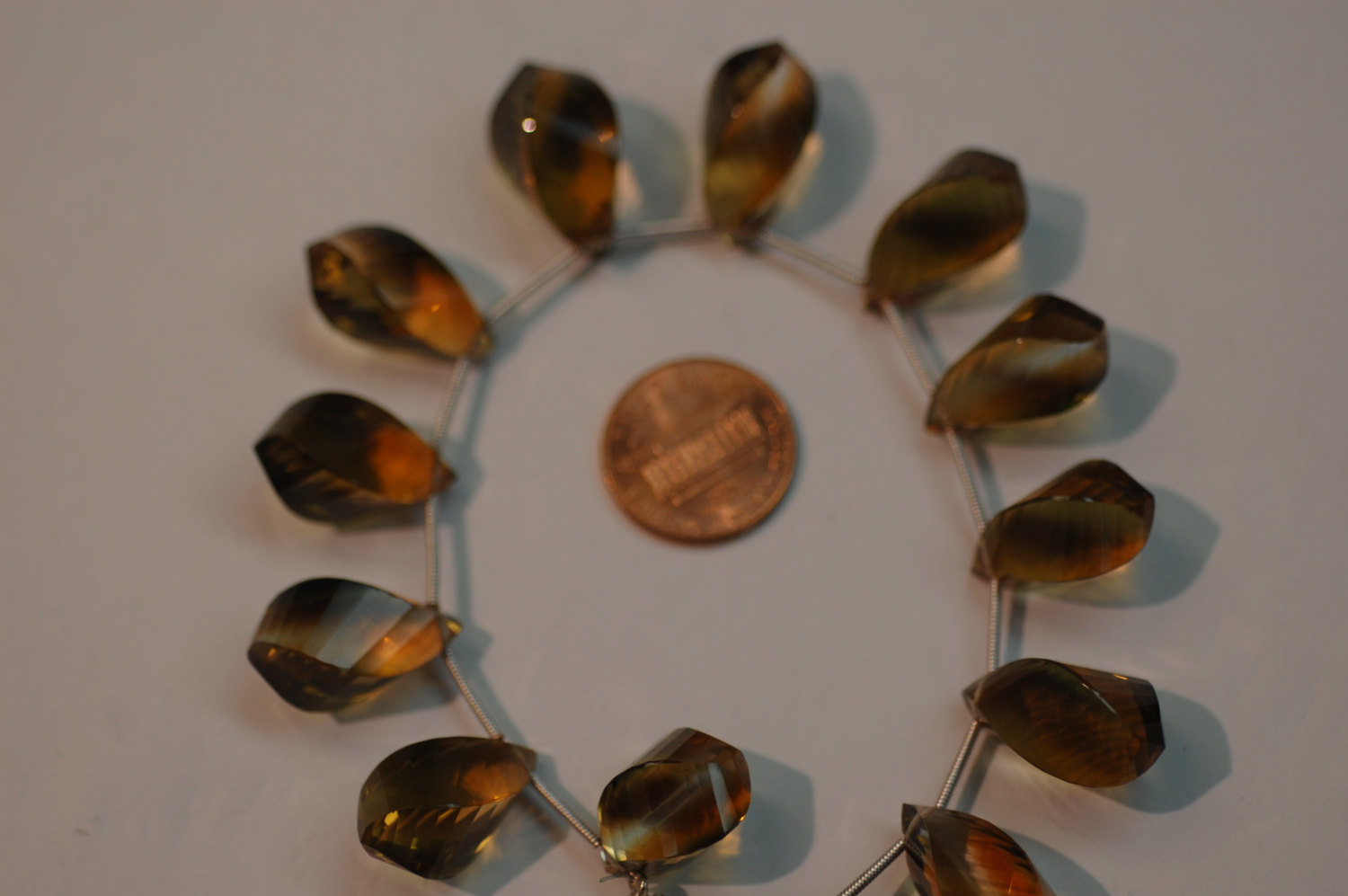Bio-Lemon Hydro Quartz Twisted Drops Faceted