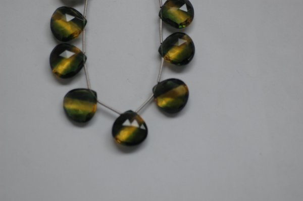 Bio Lemon Quartz Hearts Checker Board Cut
