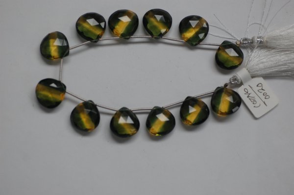 Bio Lemon Quartz Hearts Checker Board Cut