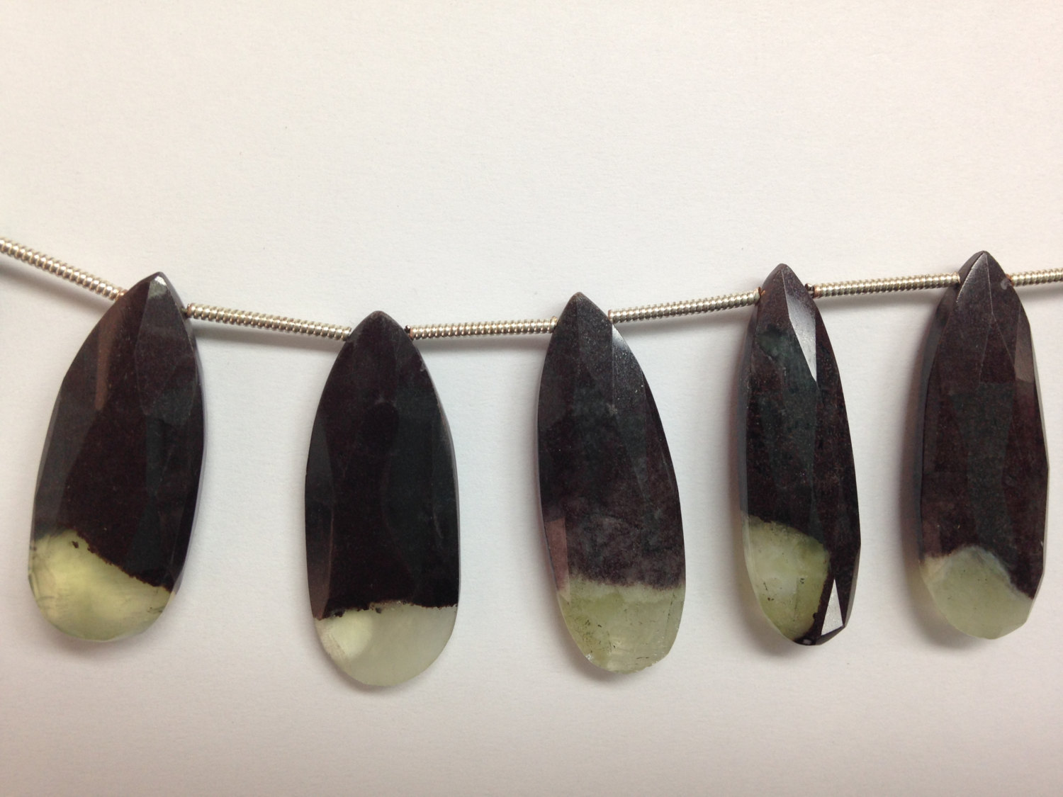 Bio Prehnite Long Pear Faceted