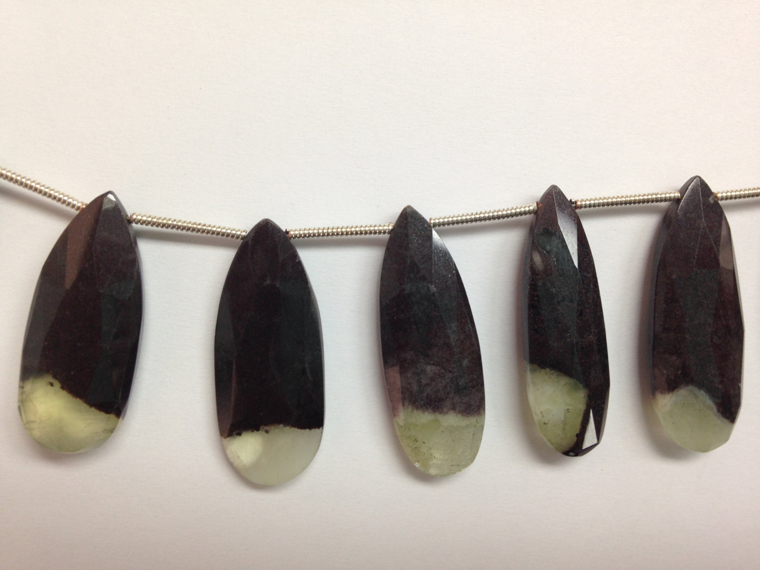 Bio Prehnite Long Pear Faceted