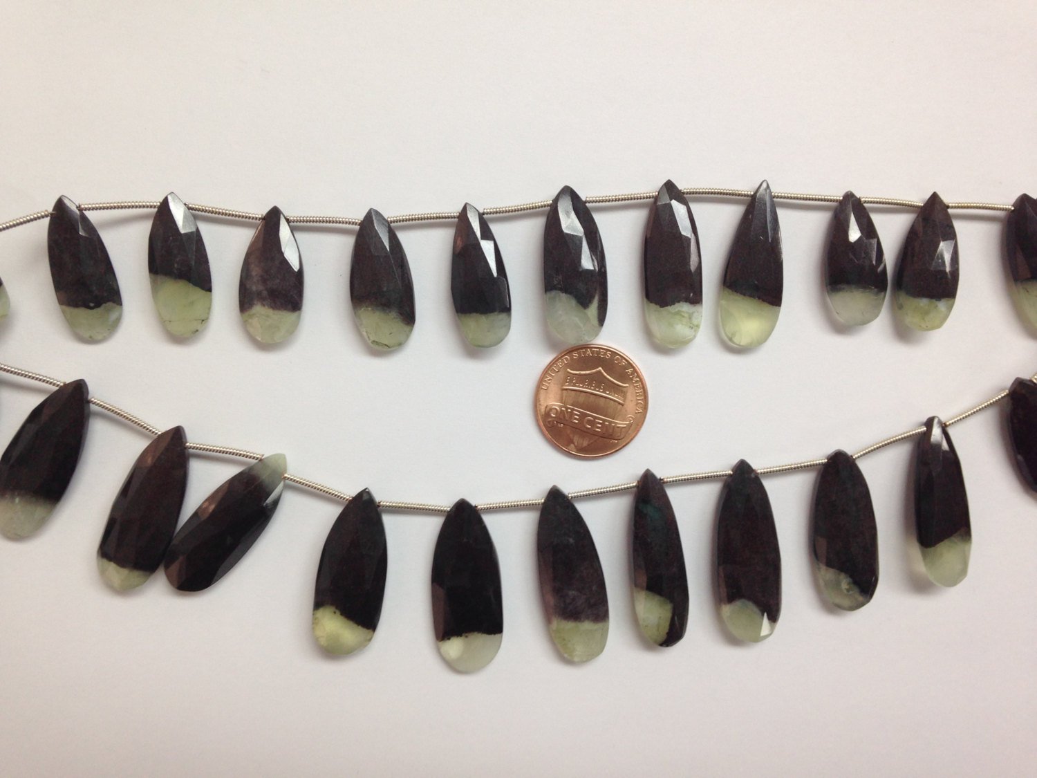 Bio Prehnite Long Pear Faceted