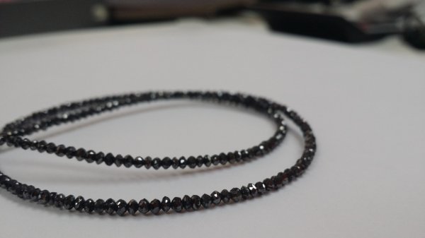 Black Diamond Rondelle Faceted