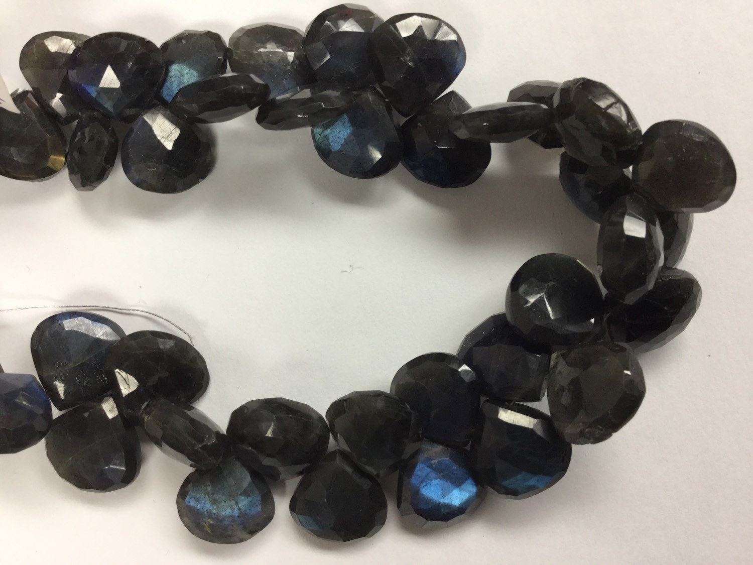 Black Labradorite Hearts Faceted