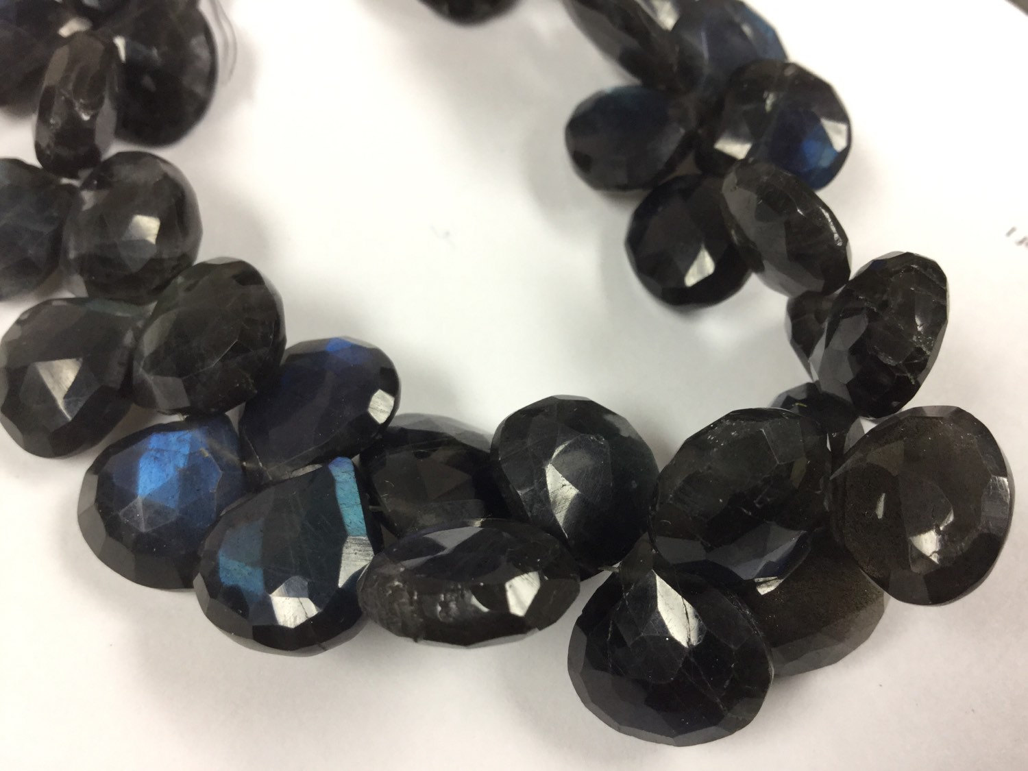 Black Labradorite Hearts Faceted