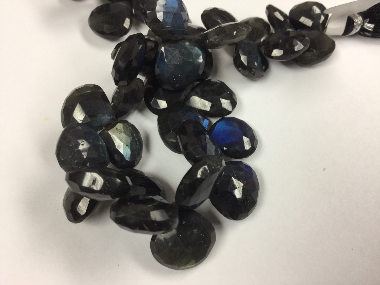 Black Labradorite Hearts Faceted