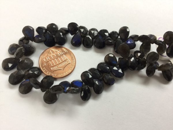 Black Labradorite Pears Faceted