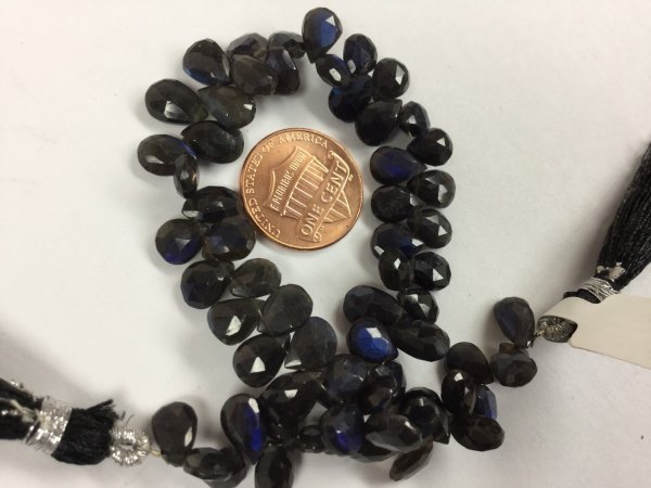 Black Labradorite Pears Faceted