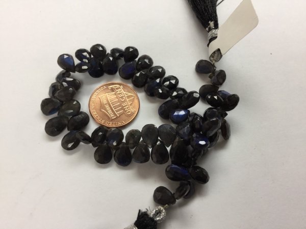 Black Labradorite Pears Faceted