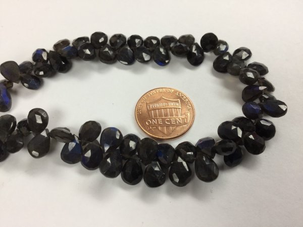 Black Labradorite Pears Faceted