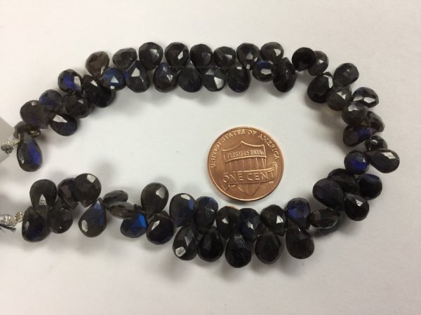 Black Labradorite Pears Faceted