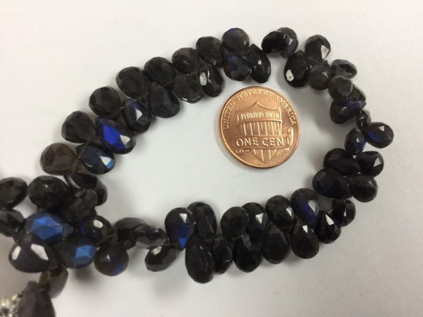 Black Labradorite Pears Faceted
