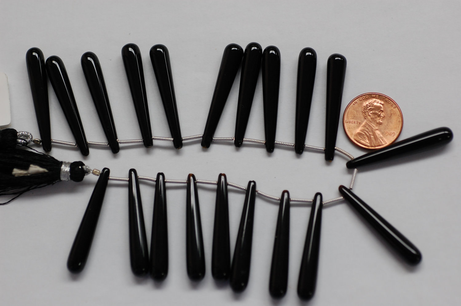 Black Onyx Smooth Long Drops