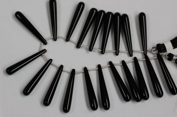 Black Onyx Smooth Long Drops