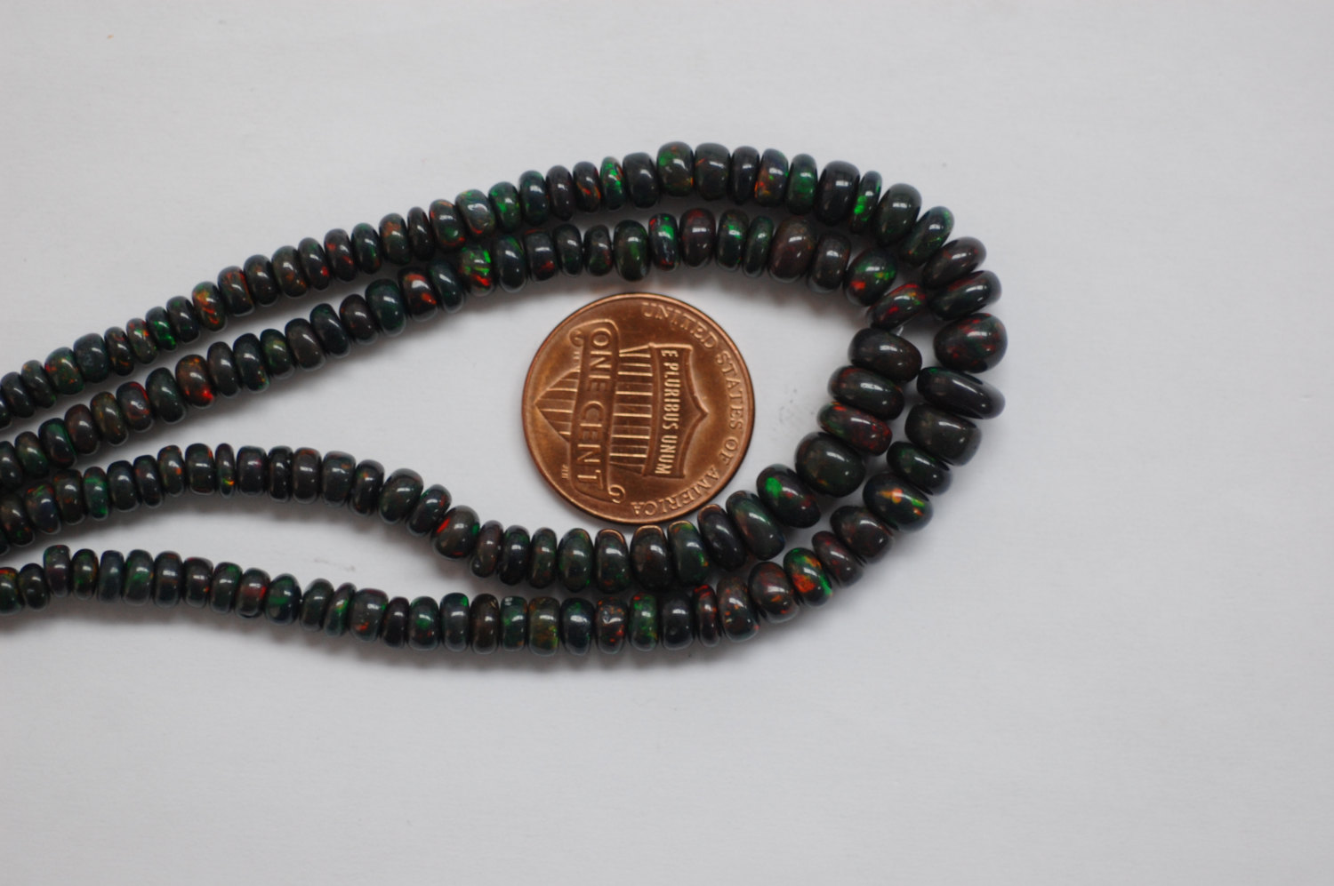Black Opal Rondelle Smooth