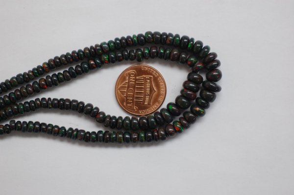 Black Opal Rondelle Smooth