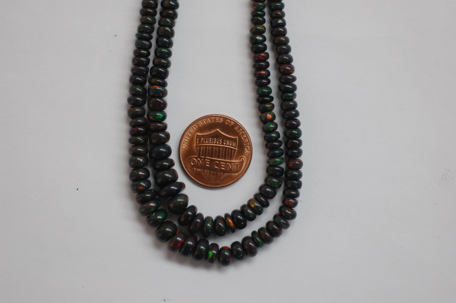 Black Opal Rondelle Smooth
