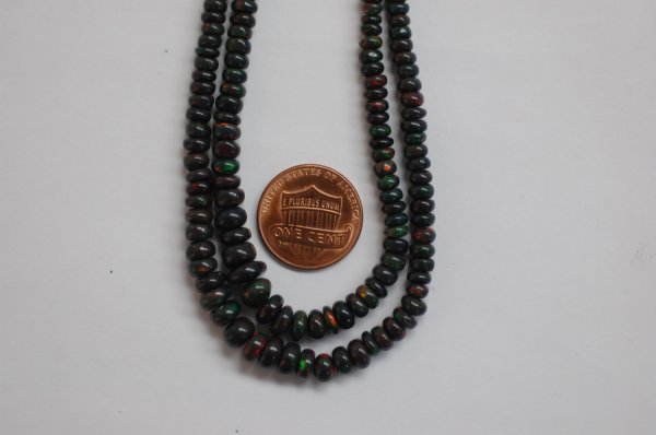 Black Opal Rondelle Smooth
