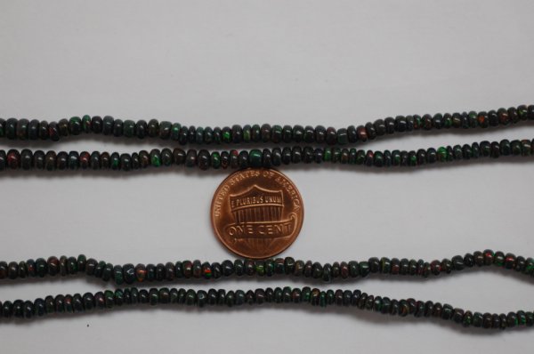 Black Opal Rondelle Smooth