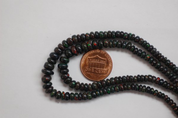 Black Opal Rondelle Smooth