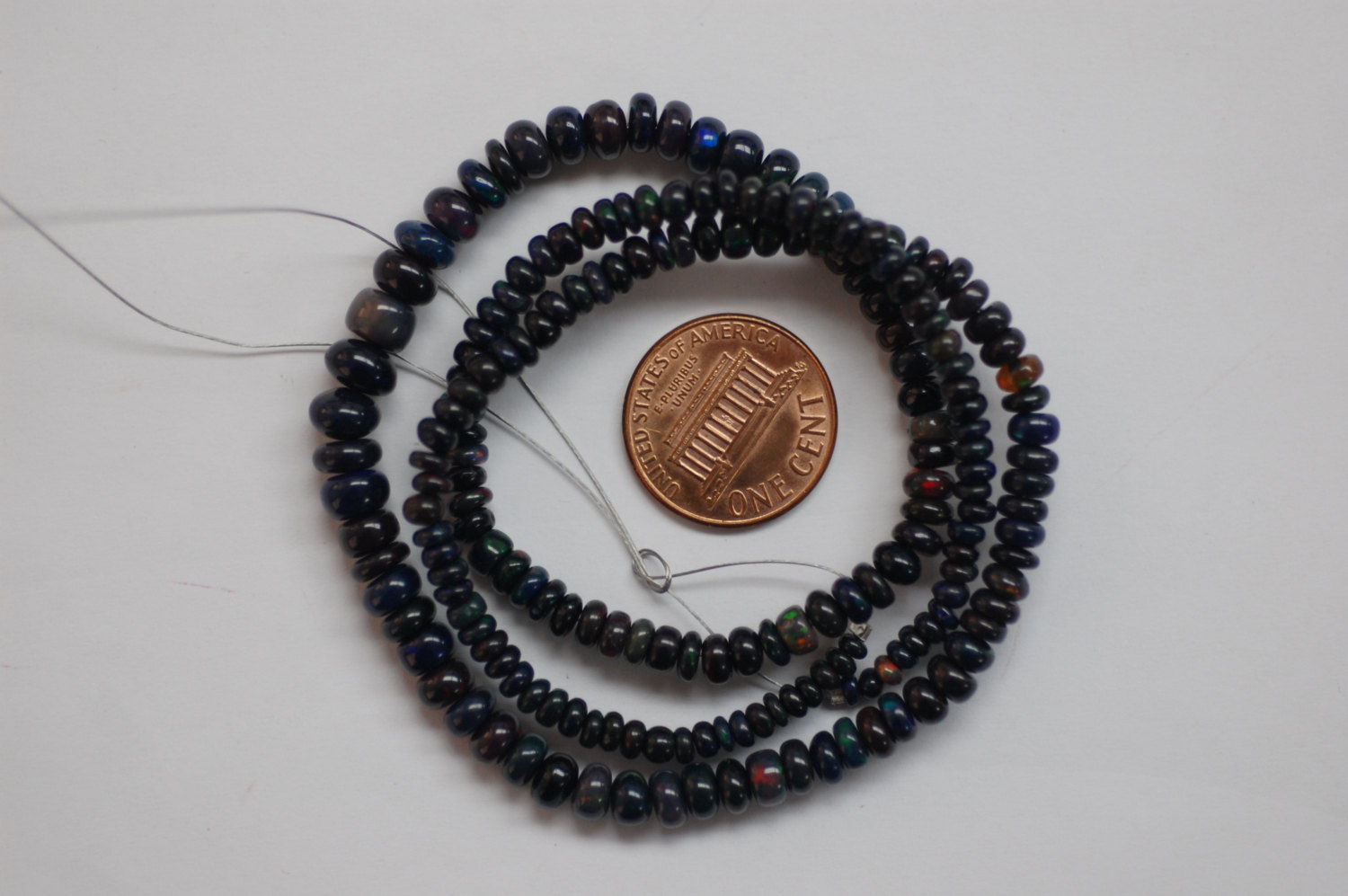 Black Opal Rondelle Smooth (Rare Color)
