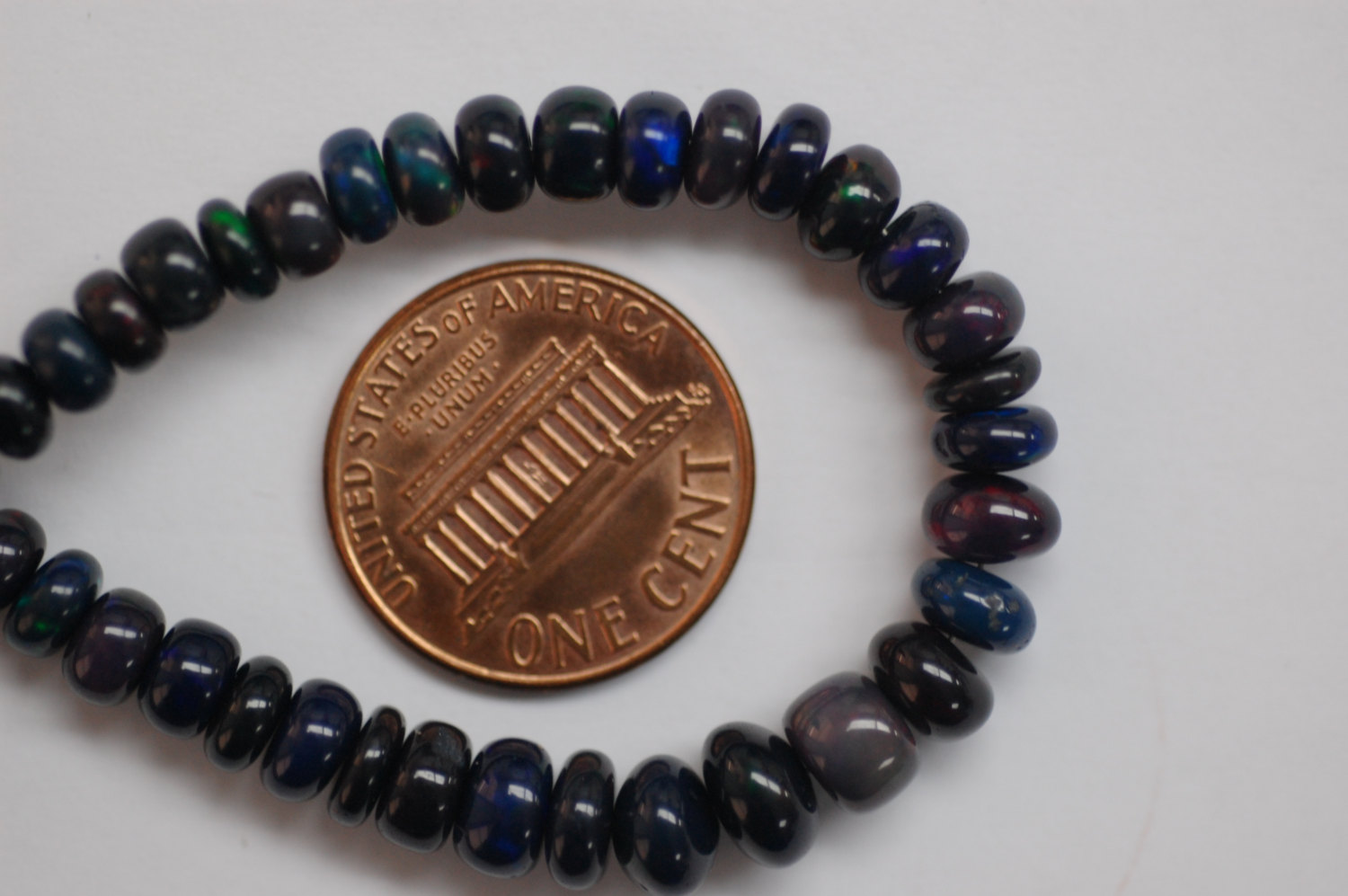 Black Opal Rondelle Smooth (Rare Color)