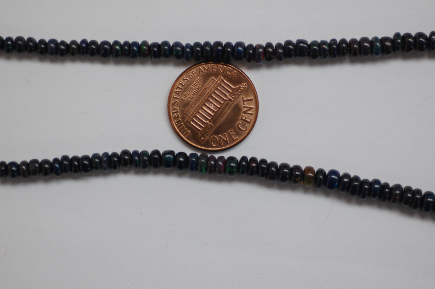 Black Opal Rondelle Smooth (Rare Color)