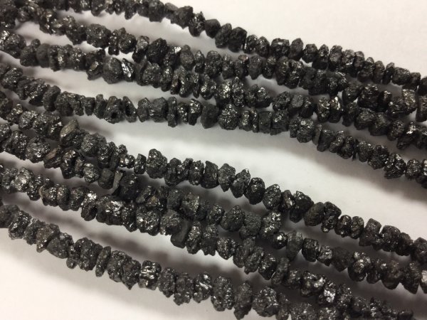 Black Rough Cut Diamonds Faceted