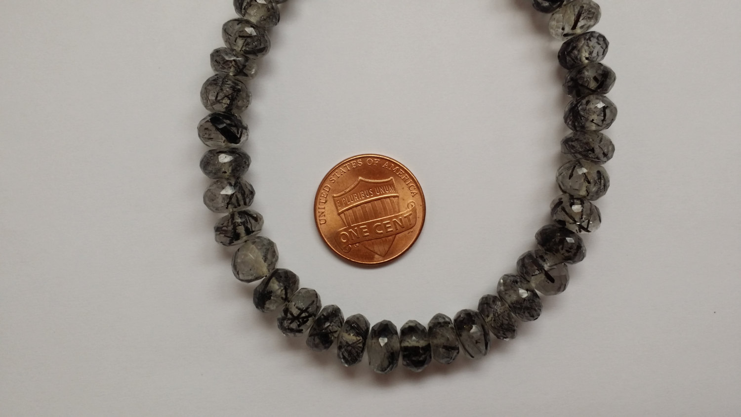 Black Rutilated Quartz Faceted Rondelle