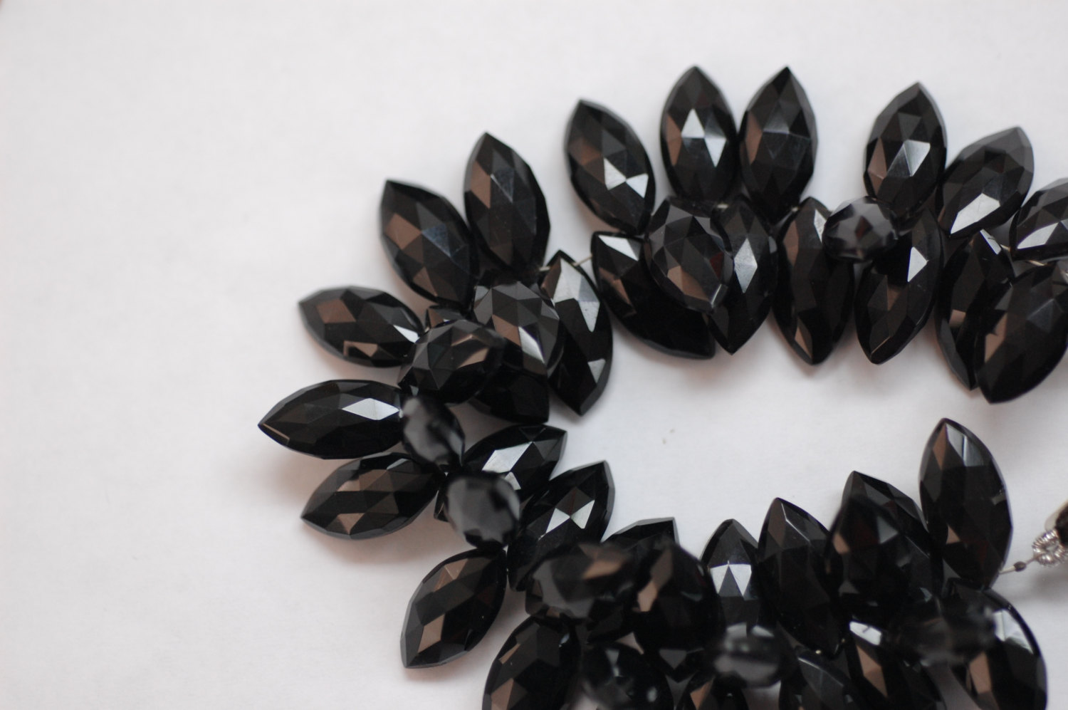 Black Spinal Marquise Faceted