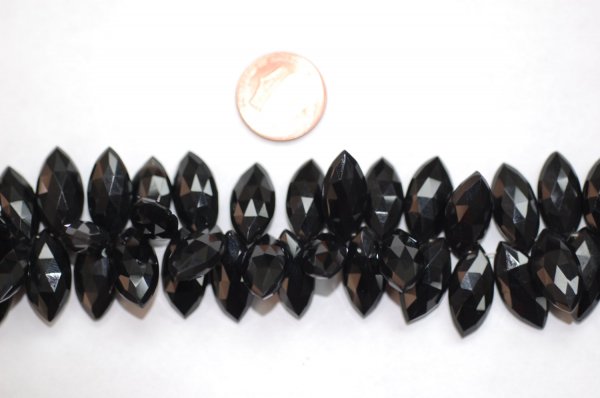 Black Spinal Marquise Faceted