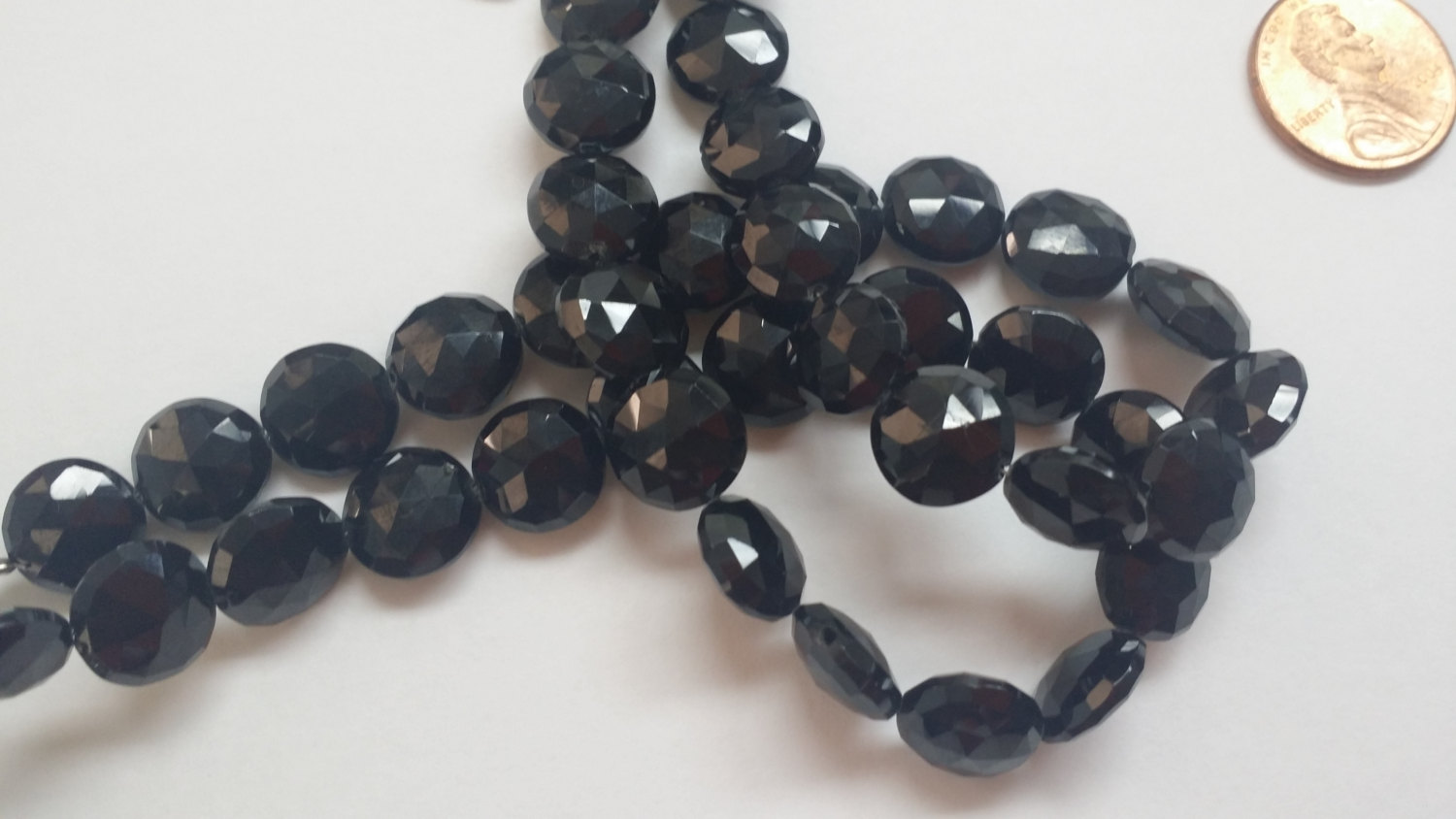 Black Spinel Coins Checkerboard Cut