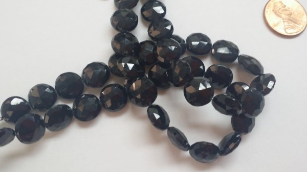 Black Spinel Coins Checkerboard Cut