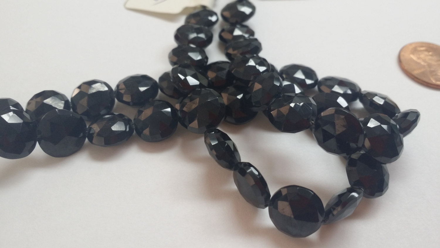 Black Spinel Coins Checkerboard Cut