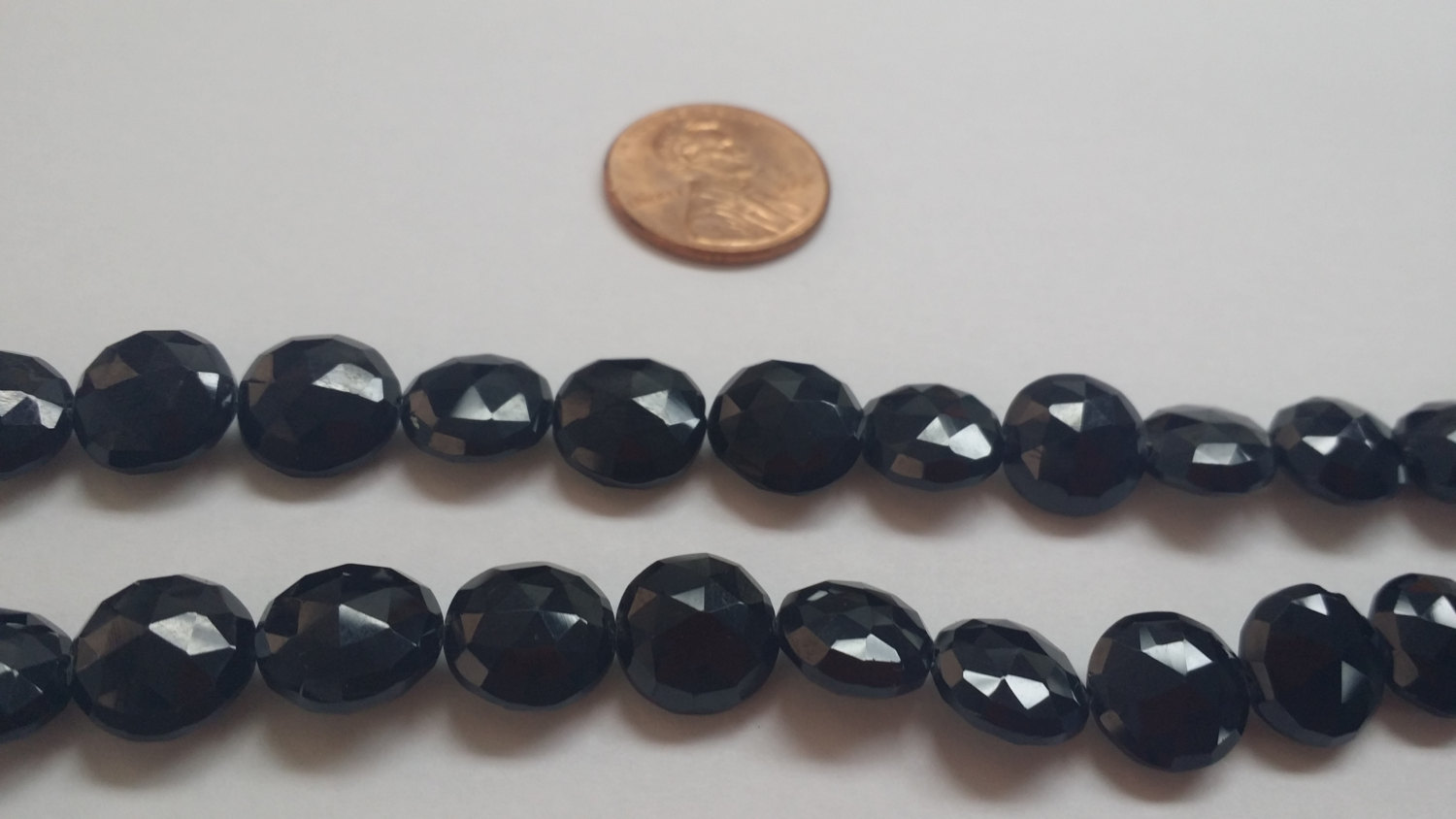 Black Spinel Coins Checkerboard Cut
