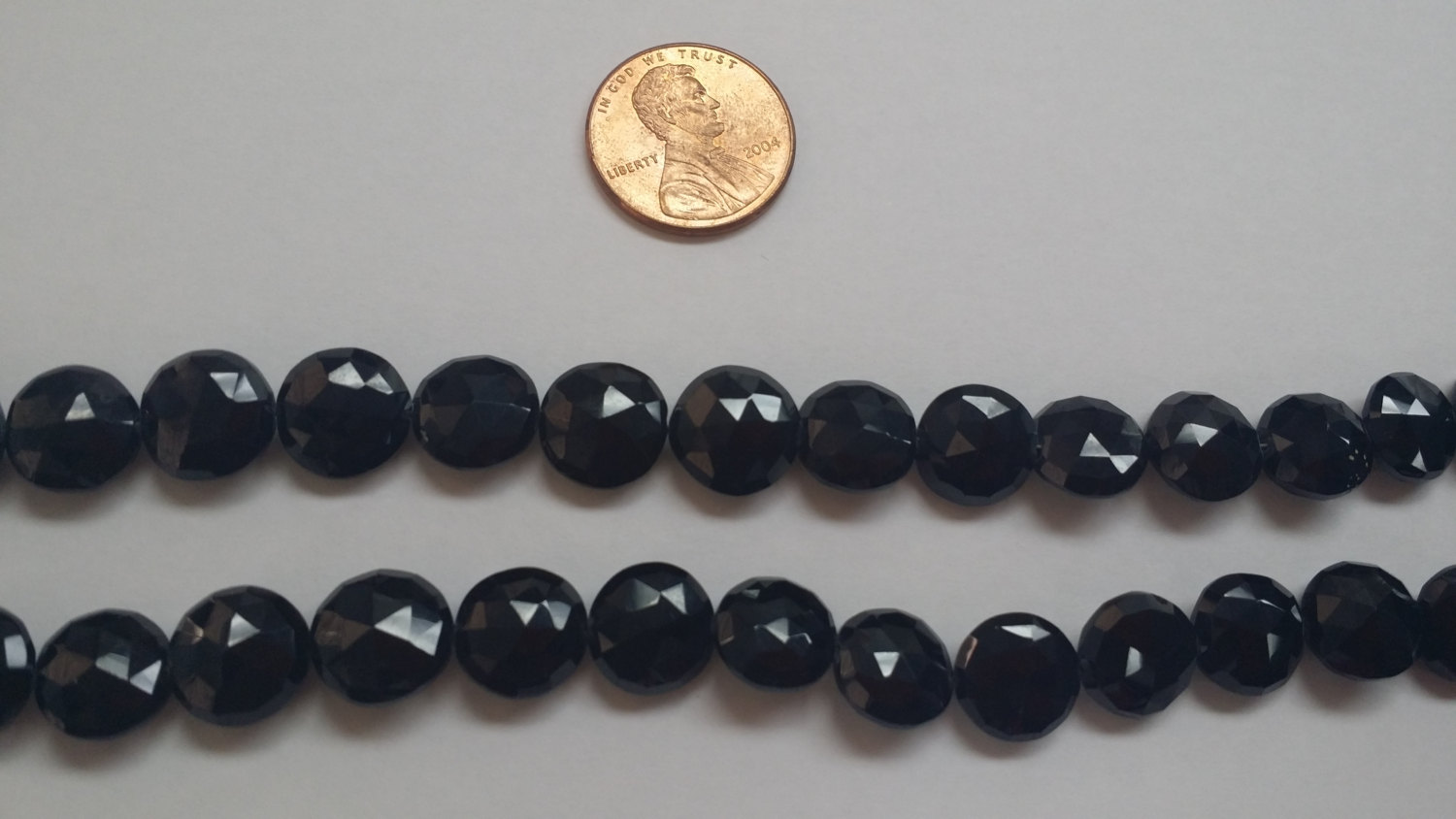 Black Spinel Coins Checkerboard Cut