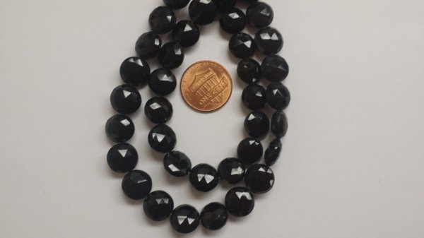Black Spinel Coins Faceted