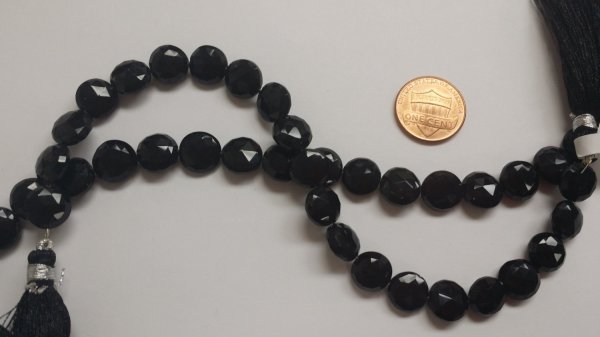 Black Spinel Coins Faceted