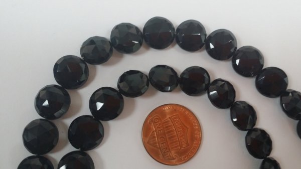 Black Spinel Coins Faceted