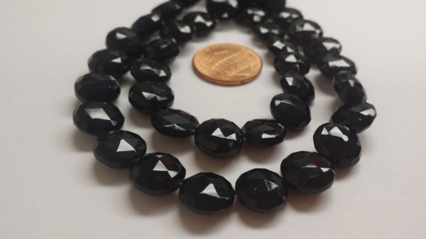 Black Spinel Coins Faceted