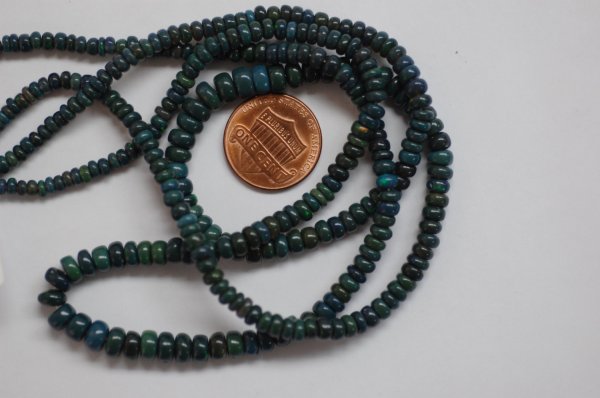 Blackish Green Opal Rondelle Smooth