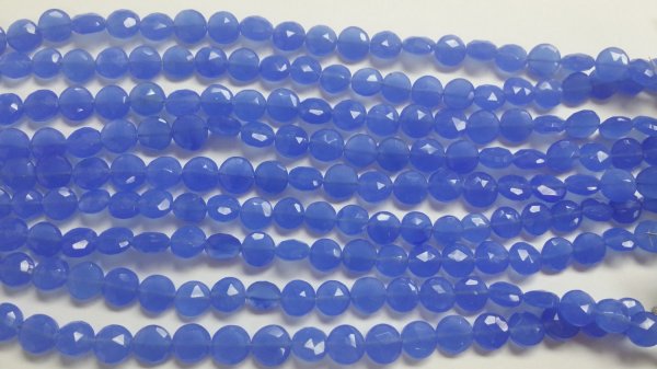 Blue Chalcedony Coins faceted