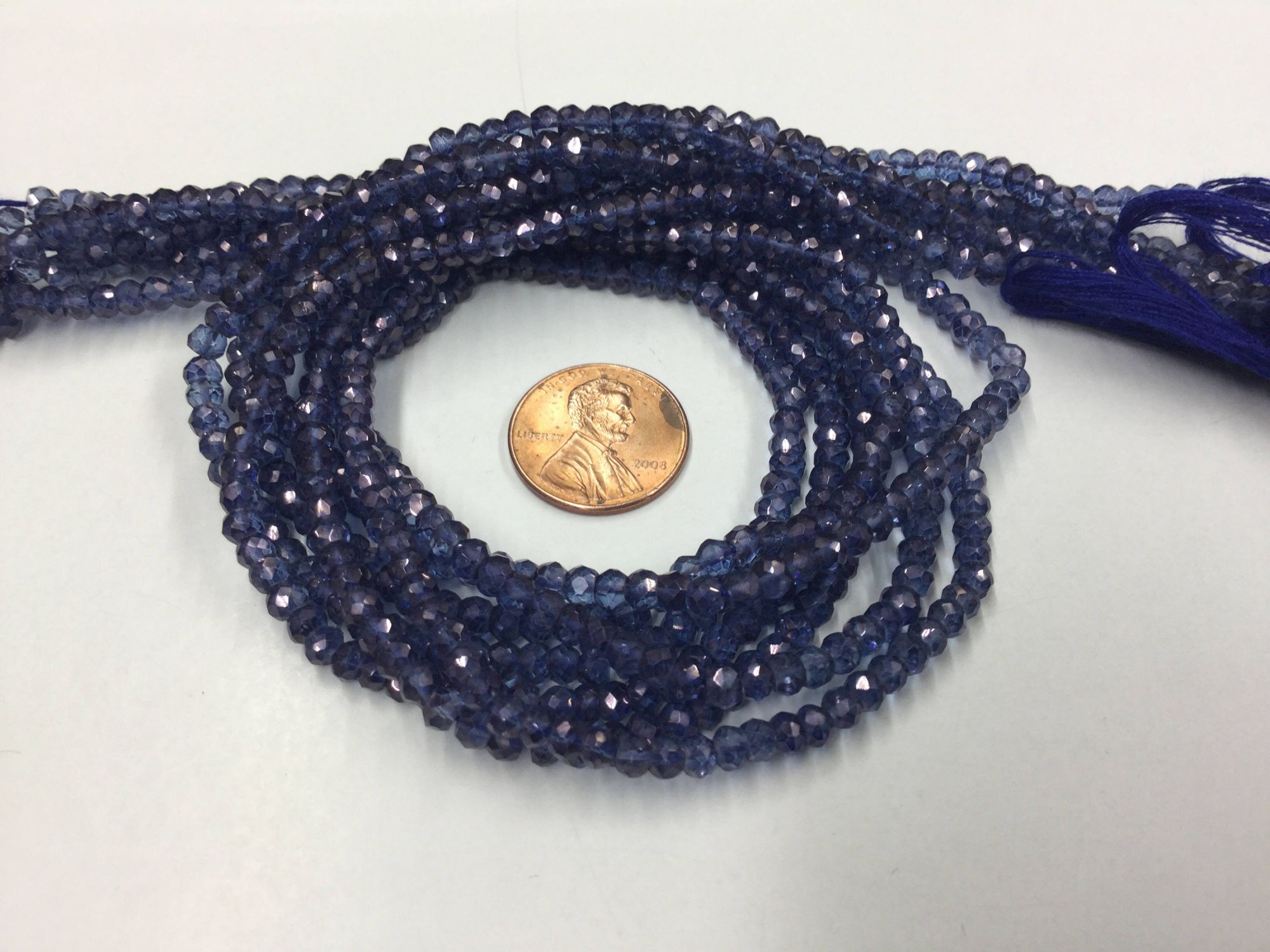 Blue Mystic Quartz Rondelles Faceted