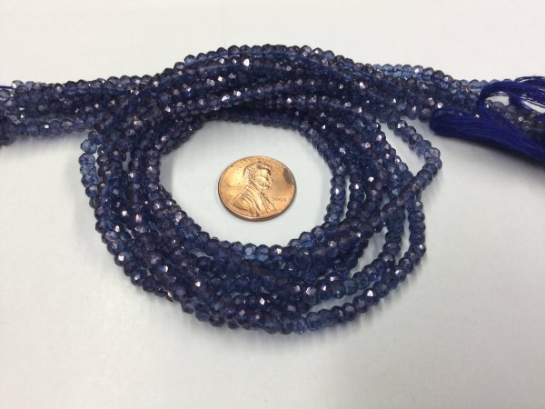 Blue Mystic Quartz Rondelles Faceted