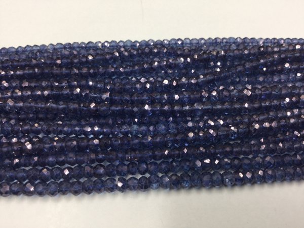 Blue Mystic Quartz Rondelles Faceted
